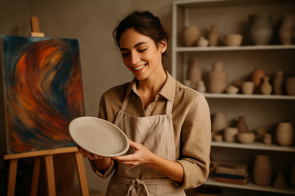 Jeune artiste céramiste en atelier – concours artistique jeunes talents